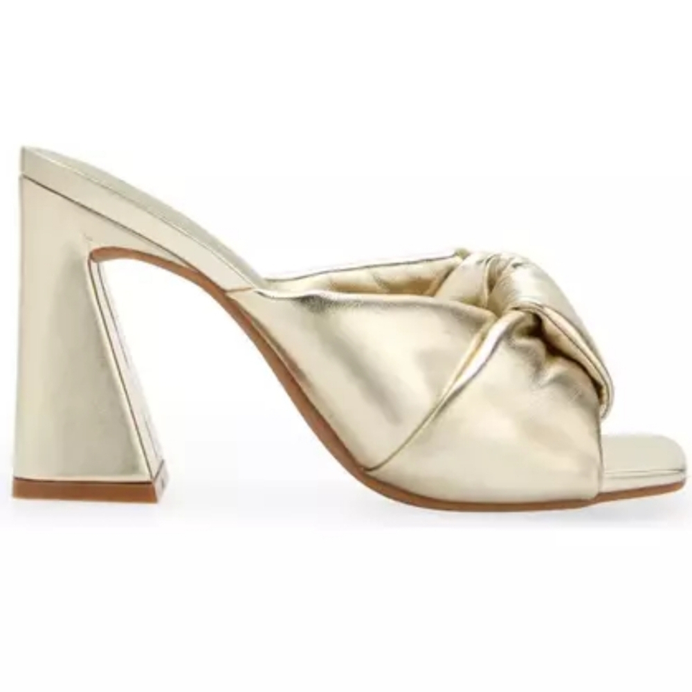 OPEN EDIT Gold Vegan Leather Sandals Size 9, New
